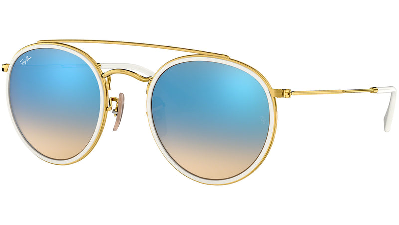 Round Double Bridge RB3647N blue gradient flash