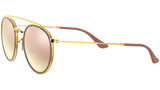 Round Double Bridge RB3647N gradient brown mirror pink